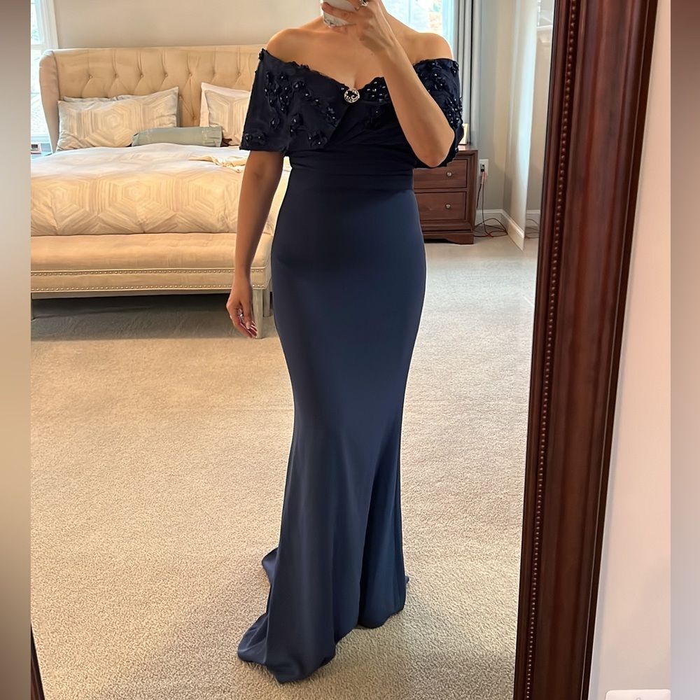 Bagdley Mischka Off Shoulder Evening Gown - Picture 4 of 5